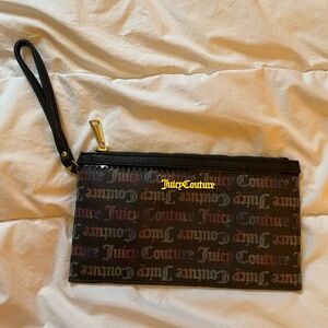 Juicy Couture Black Wristlet Bag with rainbow print